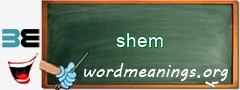 WordMeaning blackboard for shem